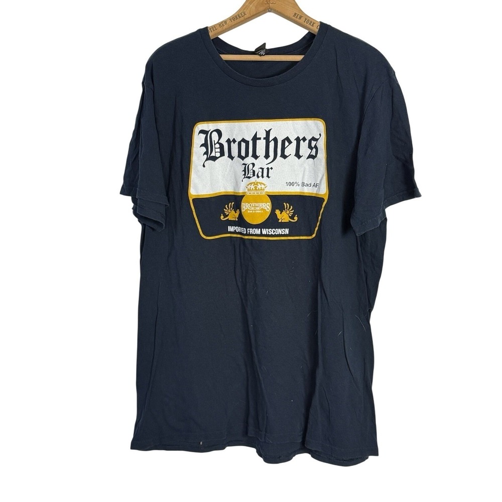 The Concert Tee, Brothers Bar 100% cotton t shirt navy blue XL